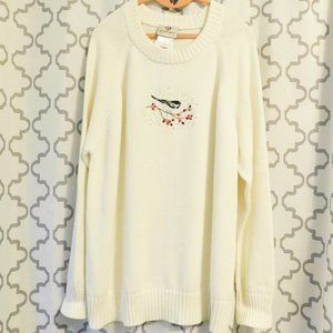 Cabela’s Cream Embroidered Christmas Crew Neck Sweater  - NWT